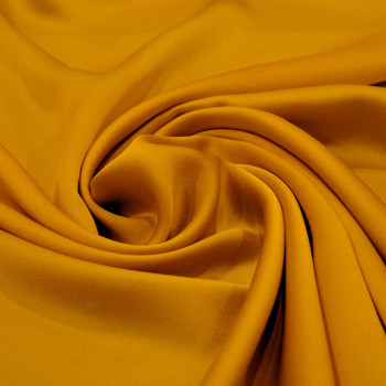 Gold yellow satin-back cady crepe fabric