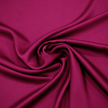 Fuchsia satin-back cady crepe fabric