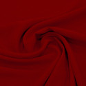 Red satin-back cady crepe fabric