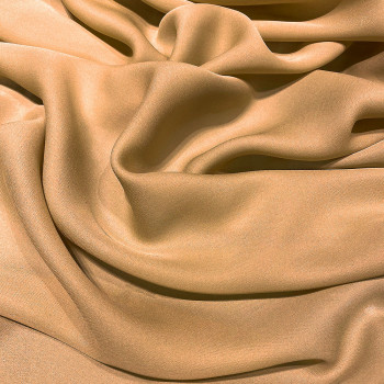 Beige fluid silk crepe dobby fabric