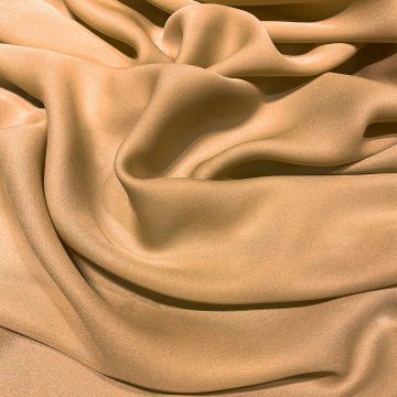 Beige fluid silk crepe dobby fabric