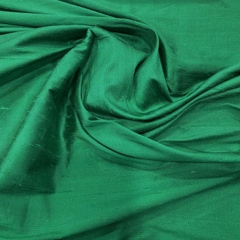 100% silk shimmer dupion fabric emerald green