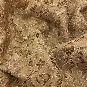 Beige lace fabric