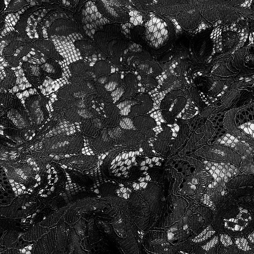 Black lace fabric