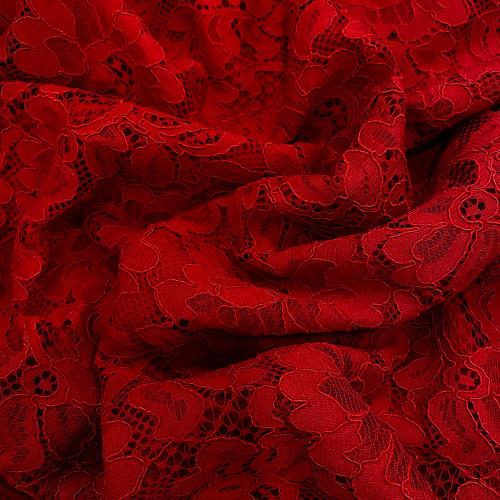 Red lace fabric