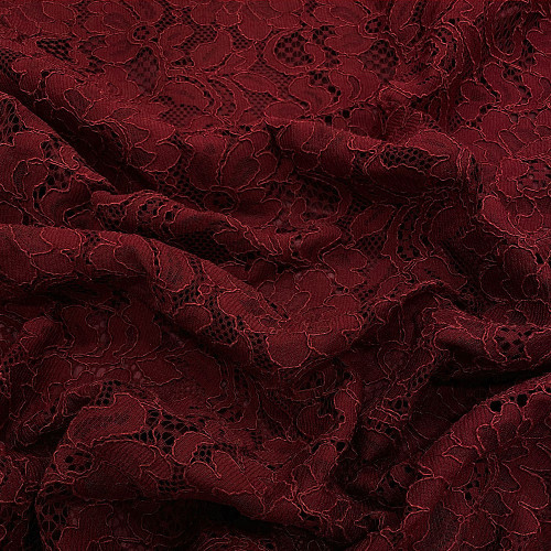 Burgundy lace fabric — Tissus en Ligne