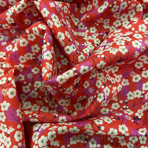 Tissu Liberty Mitsi rouge