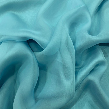 Sky blue 100% silk chiffon