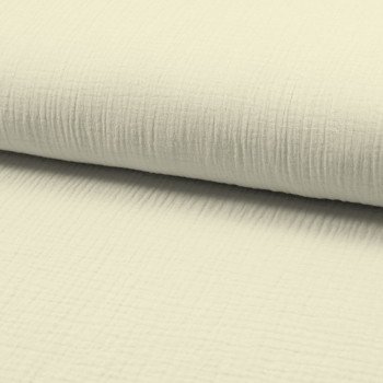 Tissu double gaze de coton ivoire