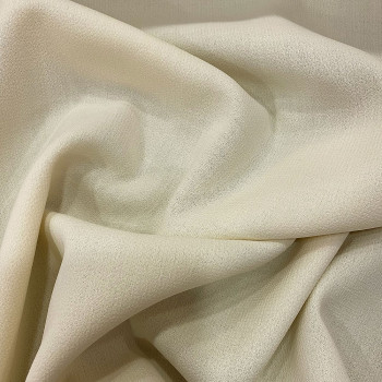 Ivory double crepe 100% wool fabric