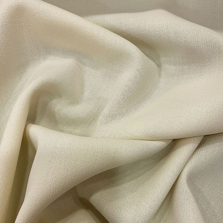 Ivory double crepe 100% wool fabric