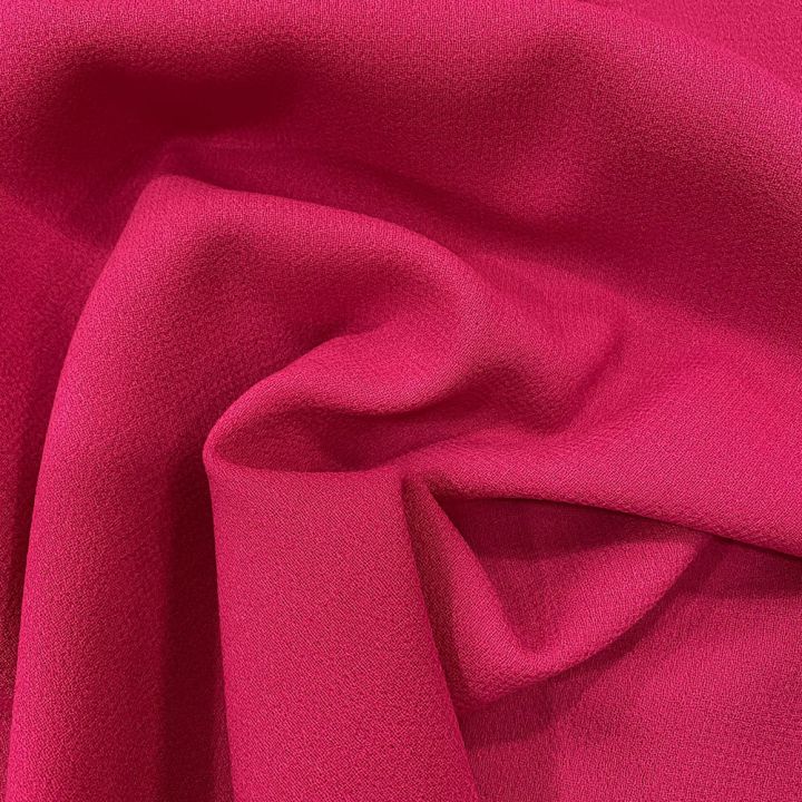 Fuchsia double crepe 100% wool fabric