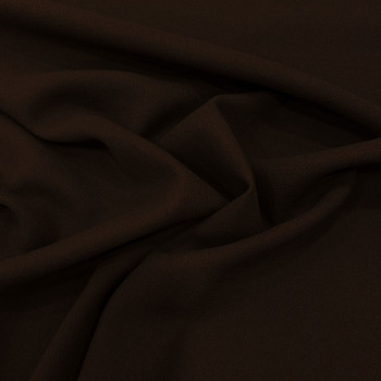 Brown crepe 100% wool fabric