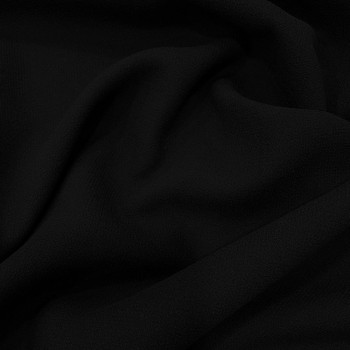 Black double crepe 100% wool fabric