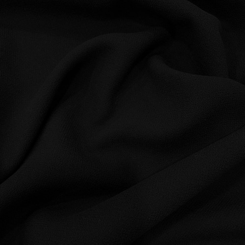 Black double crepe 100% wool fabric