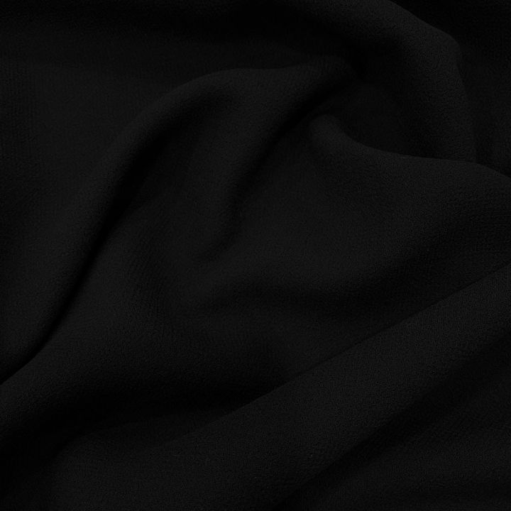 Black double crepe 100% wool fabric
