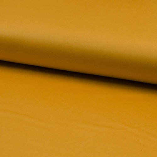 Cotton satin fabric ocher yellow