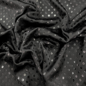 Sequin black circles fabric