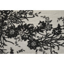 Black branches beaded embroidered tulle fabric