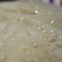 Tissu tulle brodé perlé champagne (1,5 mètres)