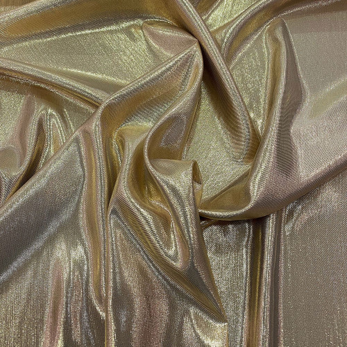 Golden silk lamé fabric