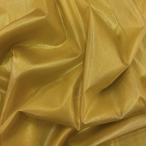 Yellow gold 100% silk lamé chiffon fabric