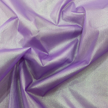 Tissu mousseline lamée 100% soie violet