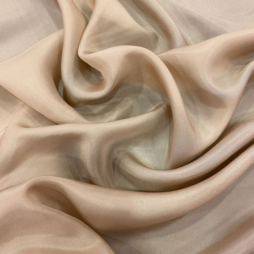 Tissu pongé de soie beige chair