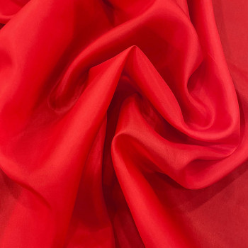 Red 100% silk pongee fabric