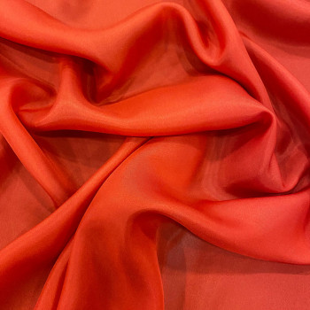 Tomato red 100% silk pongee fabric