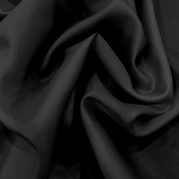 Tissu pongé de soie noir