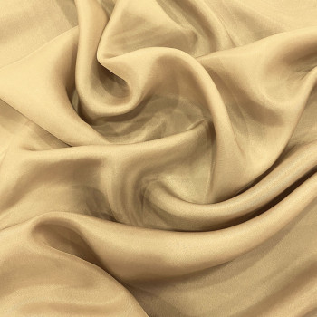 Tissu pongé de soie beige dune
