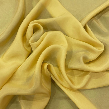 Tissu pongé de soie jaune