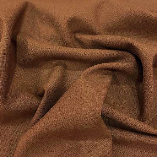 Tissu crêpe de laine stretch marron