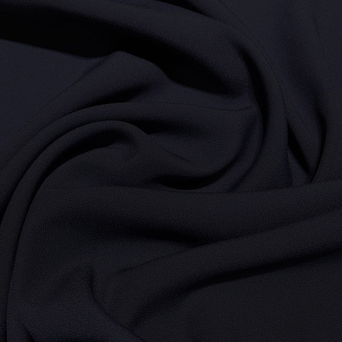 Dark blue matte double-sided crepe fabric