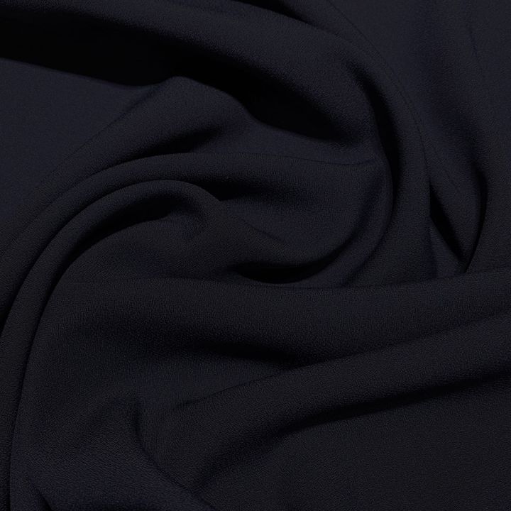 Tissu crêpe double-face mat bleu foncé