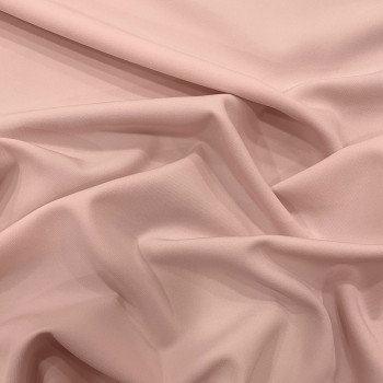 Tissu crêpe stretch double-face mat rose clair