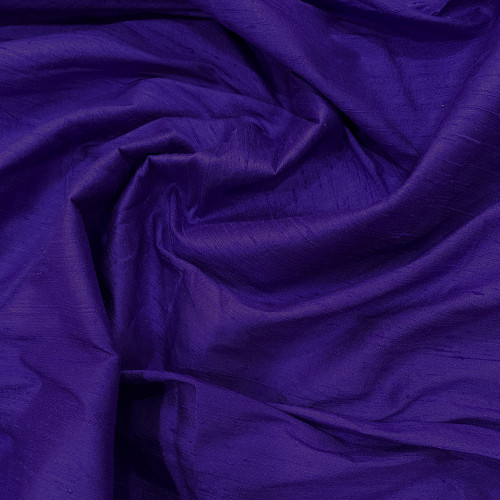 Tissu doupion de soie indien flammé 100% soie violet