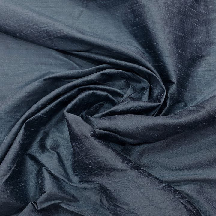 Tissu doupion de soie indien flammé 100% soie bleu ciel