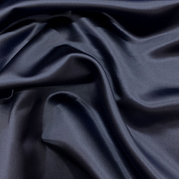 Midnight blue silk duchess satin fabric