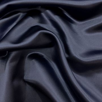 Midnight blue silk duchess satin fabric