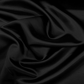 Black silk duchess satin fabric
