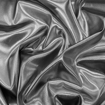 Metallic silver satin fabric 100% silk