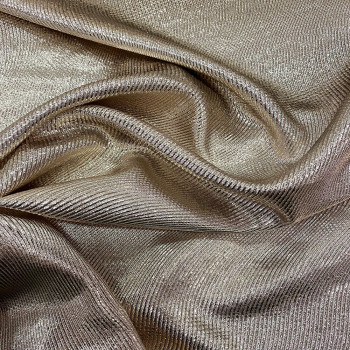 Light gold wavy lamé silk jacquard fabric