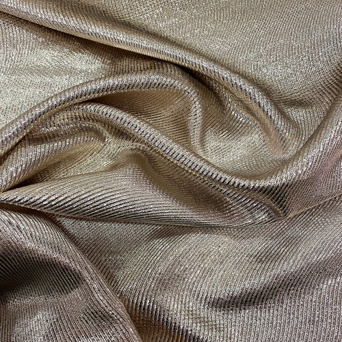 Tissu jacquard de soie lamé ondulé or clair