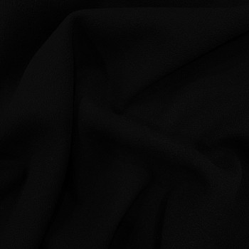 Black double-sided wool crepe fabric