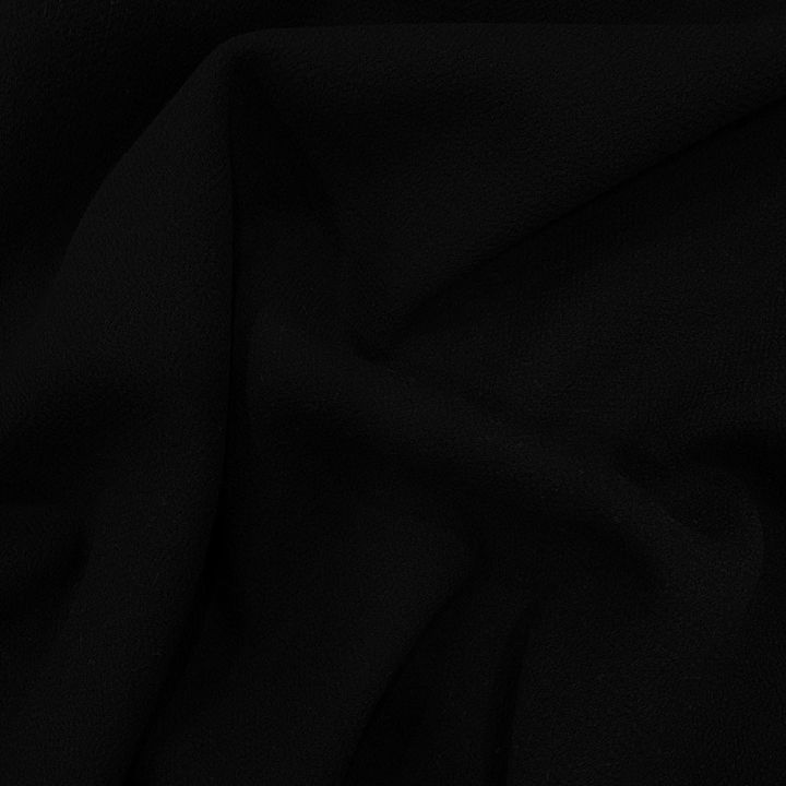 Black double-sided wool crepe fabric
