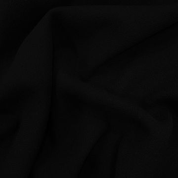 Black double-sided wool crepe fabric