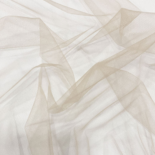 Light beige illusion tulle fabric