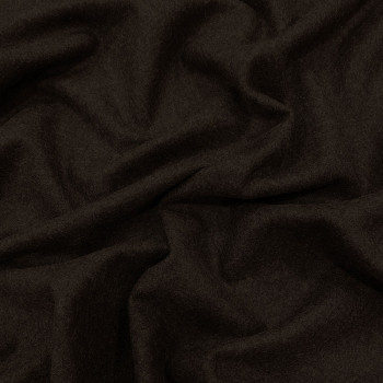 Dark brown wool cashmere fabric